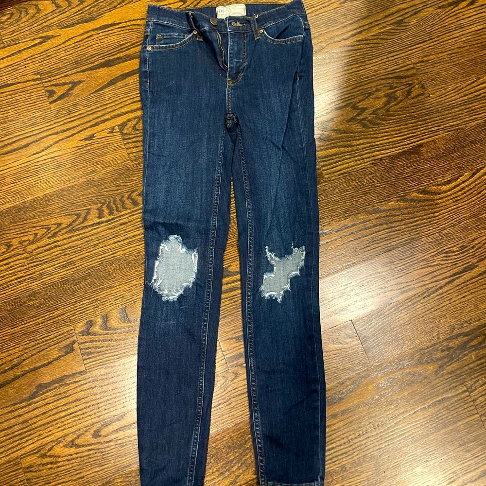 Free people ripped knee jeans